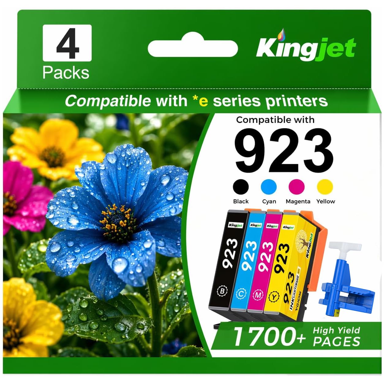 Photo 1 of 923 Ink Cartridges for HP Printers Compatible for HP 923 Ink Cartridges Works with HP OfficeJet Pro 8130e 8125e 8135e 8120e 8138e 8139e Printers (Without Chip Black Cyan Magenta Yellow, 923 Ink)