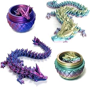 JYB 3D Gedruckter Drache Mit Ei - Kristall Drachen Spielzeug