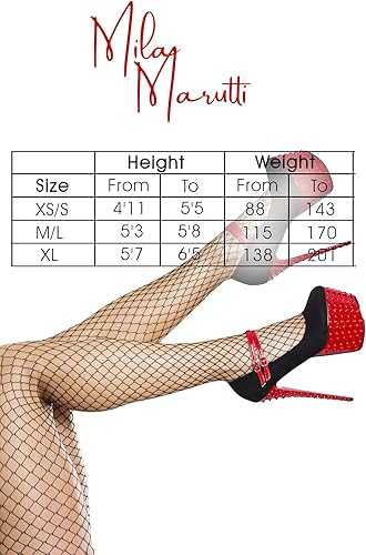 Miniatura 6 de Mila Marutti Medias de red de cintura alta para mujer, medias de red