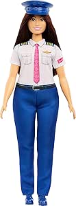 Barbie Careers Pilot Fashion Doll Wearing Removable Look with Flight Uniform &amp; Shoes, Plus Hat Accessory