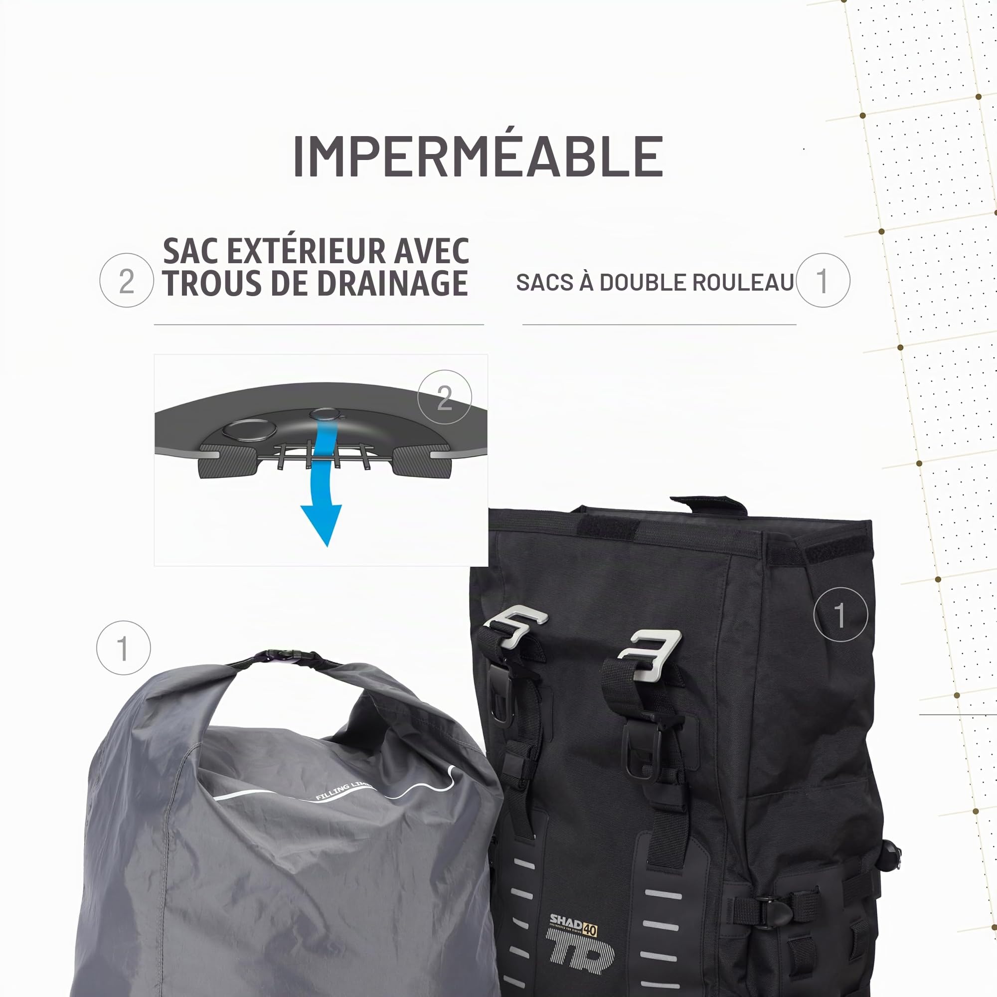 SHAD SACOCHES Terra Adventure TR40, Noir