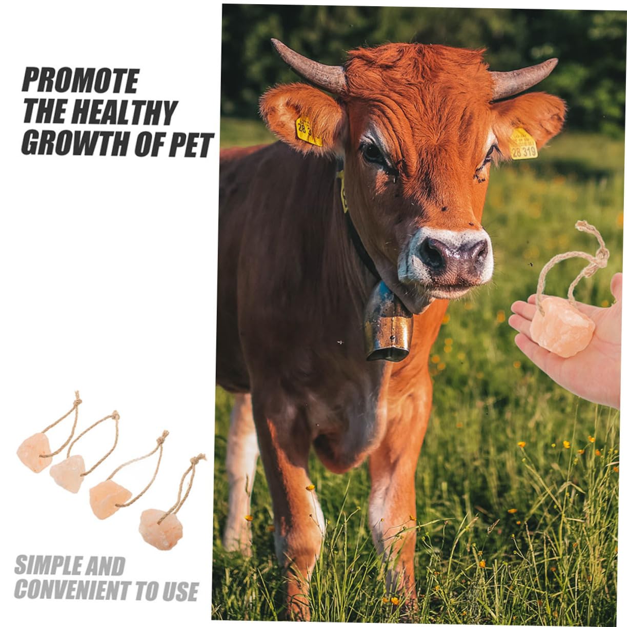 Mipcase 4pièces Lick Salt Blocks For Horses Cattle And Deer Natural Mineral Salt For Livestock Vitality And Wellbeing