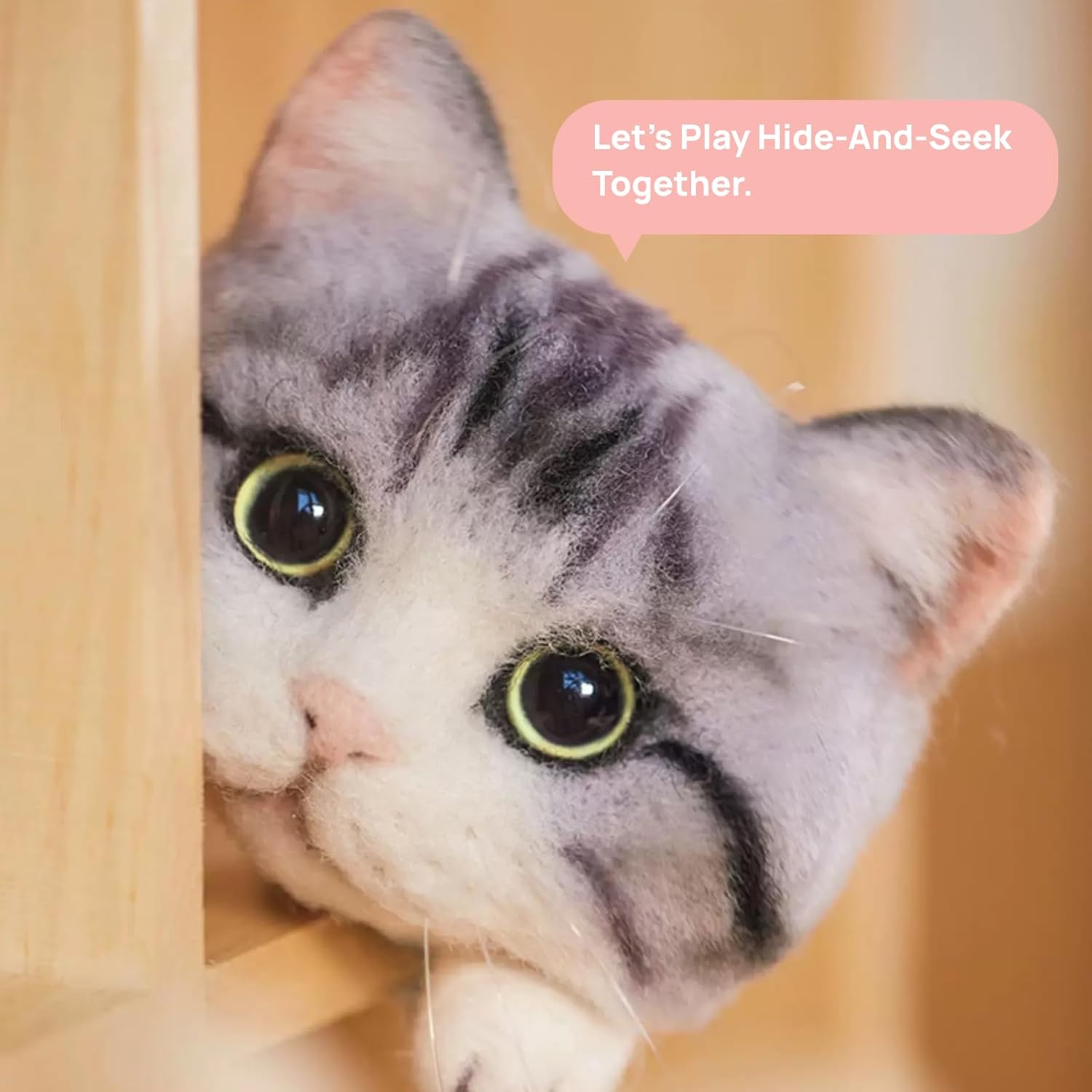 MeowPick Needle Felting Kit for Beginners - DIY Realistic Cat Head Craft Set with Video Tutorials - Complete Wool Felt Supplies for Kids & Adults - Great Gift for Cat Lovers(Ginger)