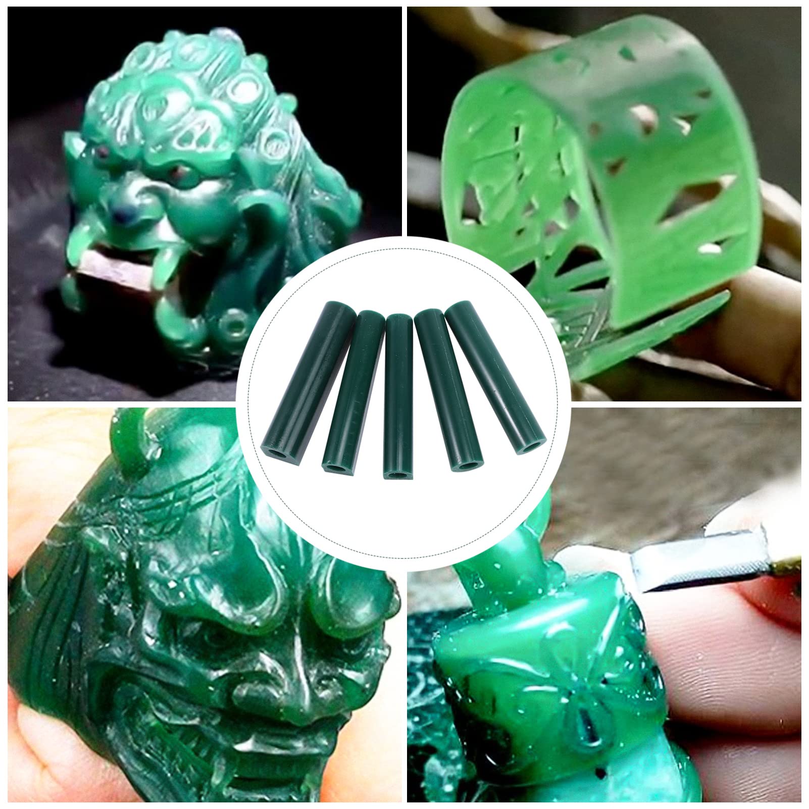 DOITOOL 5Pcs Durable Carving Wax Tube for Jewelry Making Engraving and Molding Hard Density for Intricate Designs Multiple