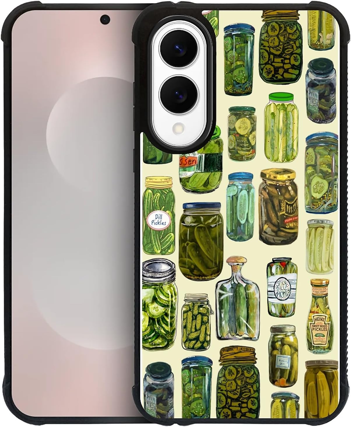 for Samsung Galaxy S25 Edge Case,Soft Silicone Shockproof Bumper Camera Protection Phone Case-Fun Green Canned Food