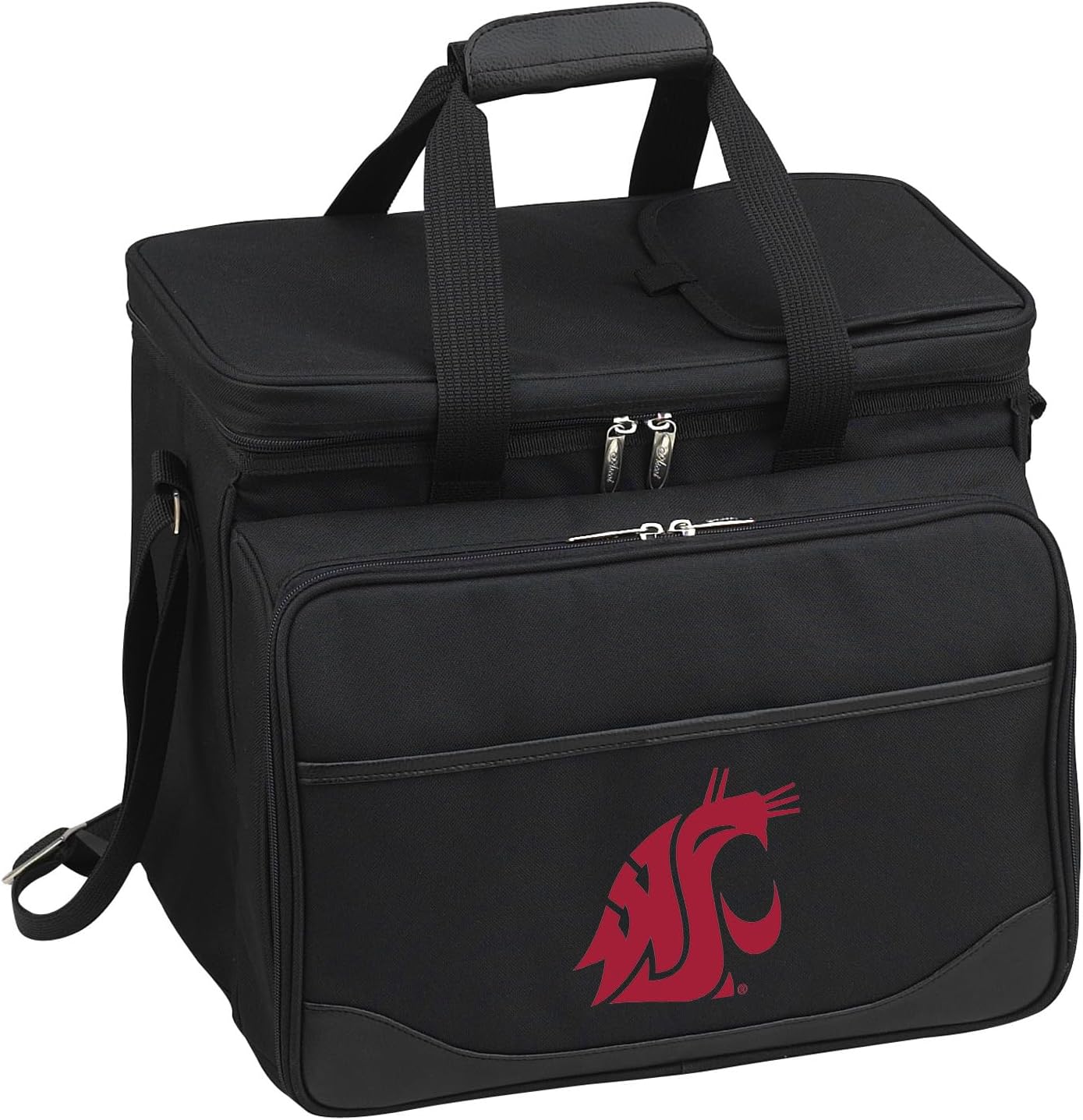 Washington State Licensed Cougars Insulated Equipped Picnic Cooler for 4 - Designed and Assembled in California