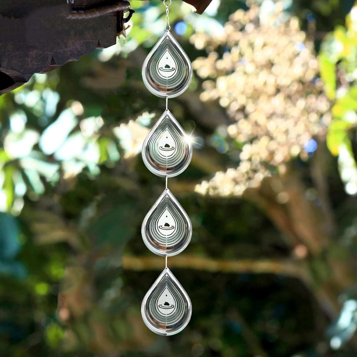 Metal Wind Spinner Outdoor, Hanging Metal 3D Animations Wind Sculptures Decoration Anti-Rust Kinetic Bird Repellent for Yard Art Lawn Balcony Garden Holiday Mom Gifts