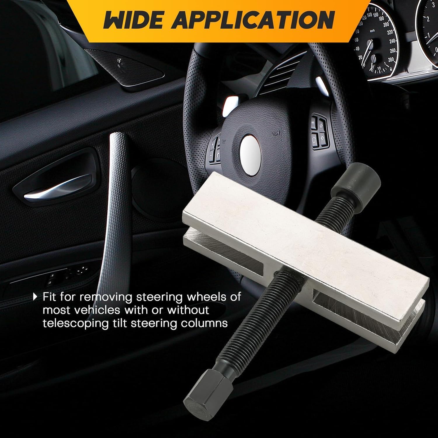 Automotive Steering Wheel Puller Compressor Remover Set | Professional Grade Automotive Steering Wheel Repair Kit, Lock Plate Removal Tool Kit for Cars, SUVs, and Trucks