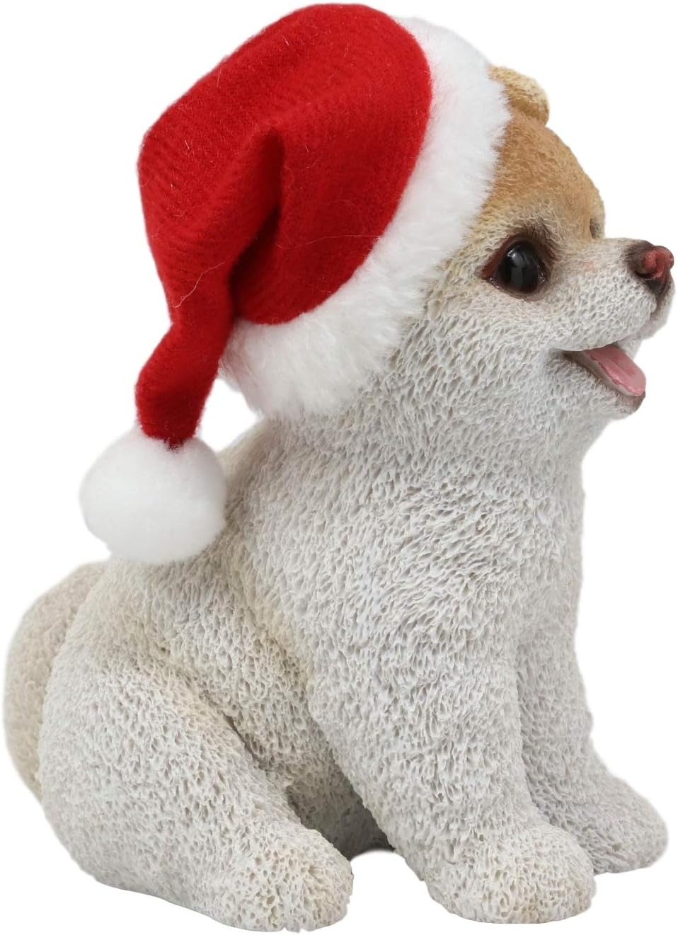 Ebros Christmas Santa Boo The World's Cutest Pomeranian Dog Statue Pet Pal Dogs Collectible Breed Pomeranians Memorial Collectible Resin Decor Figurine with Glass Eyes Official Licensed Sculpture