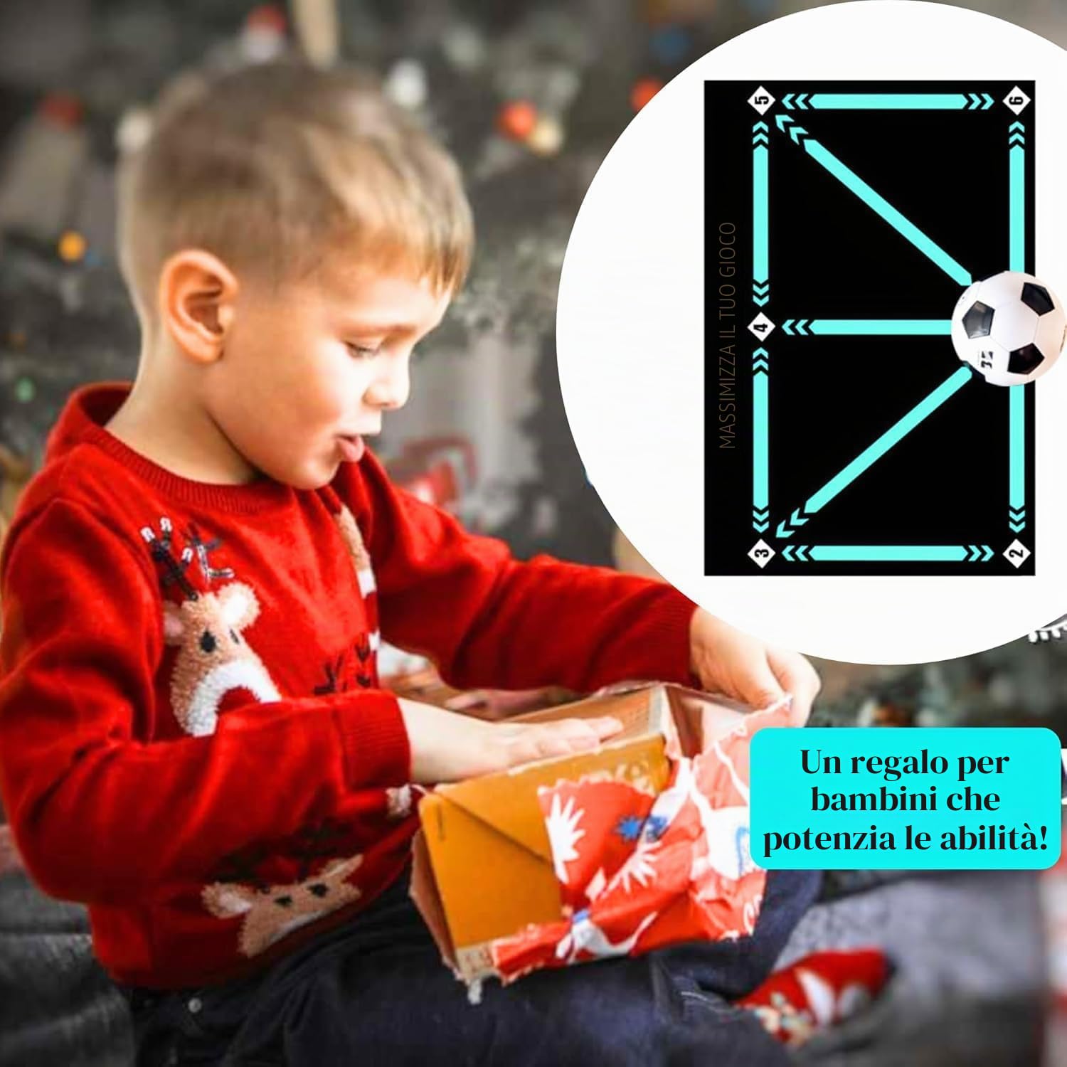 Soccer Mastery Skills - Tappetino per allenamento calcistico XL, 90 x 60 cm, con cintura da allenamento, controllo della palla e antistress, compatibile con app FPRO, regalo di compleanno per ragazzi