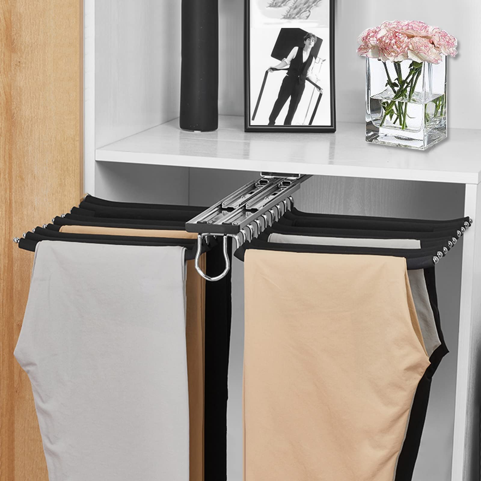 Cintre extensible pour pantalons coulissant 18 bras gain de place