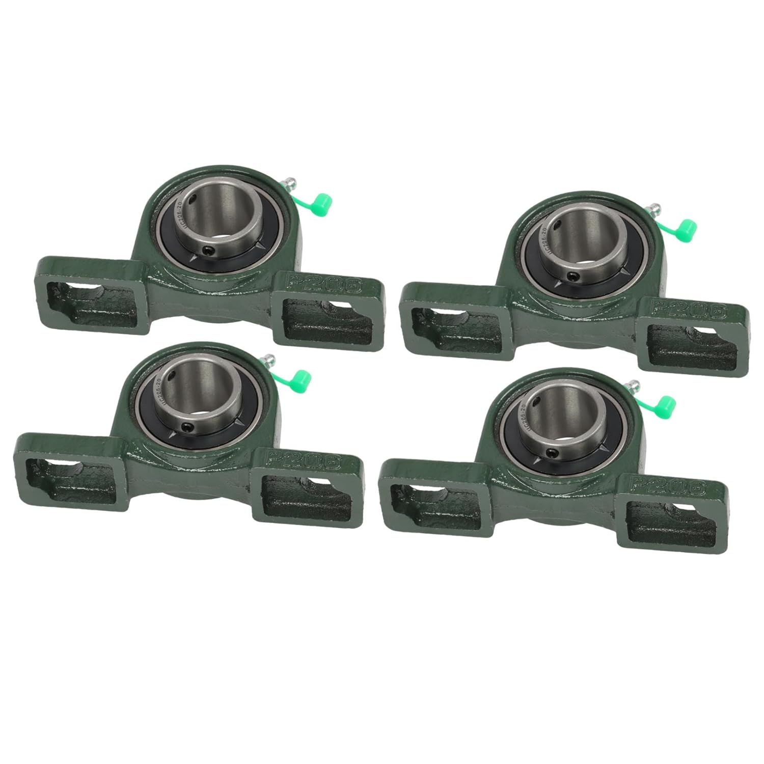 UCP206-20 Mounted Bearing 4PCS Mounted Inner Diameter 1-1/4 Inches Outer Spherical Bearing Seat