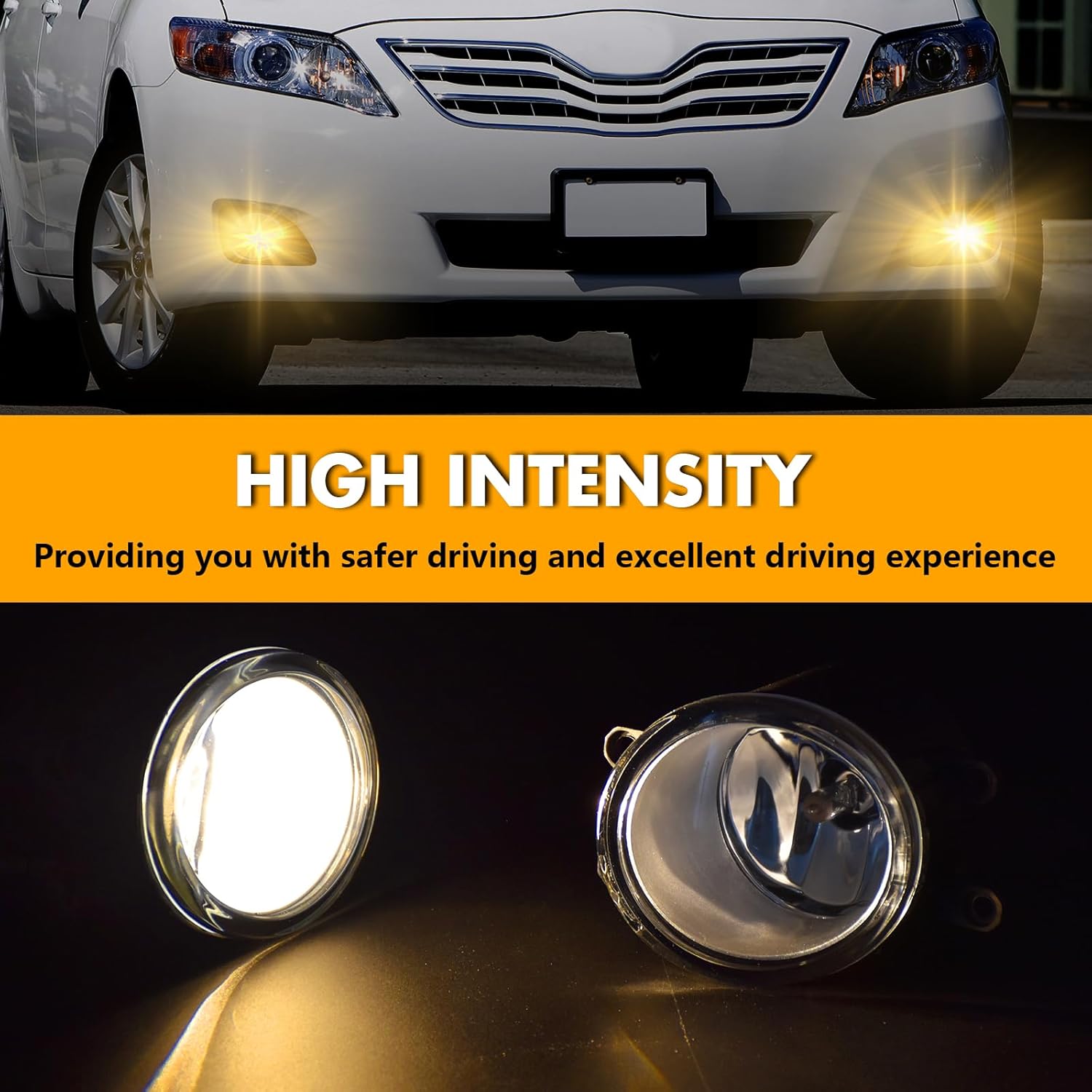 Halogen Fog Lights-for 2010 2011 Toyota Camry,Fog Lamps Assembly Replacement,Include Switch, Wiring Harness,Plug and Play For Camry 10-11 Camry Halogen