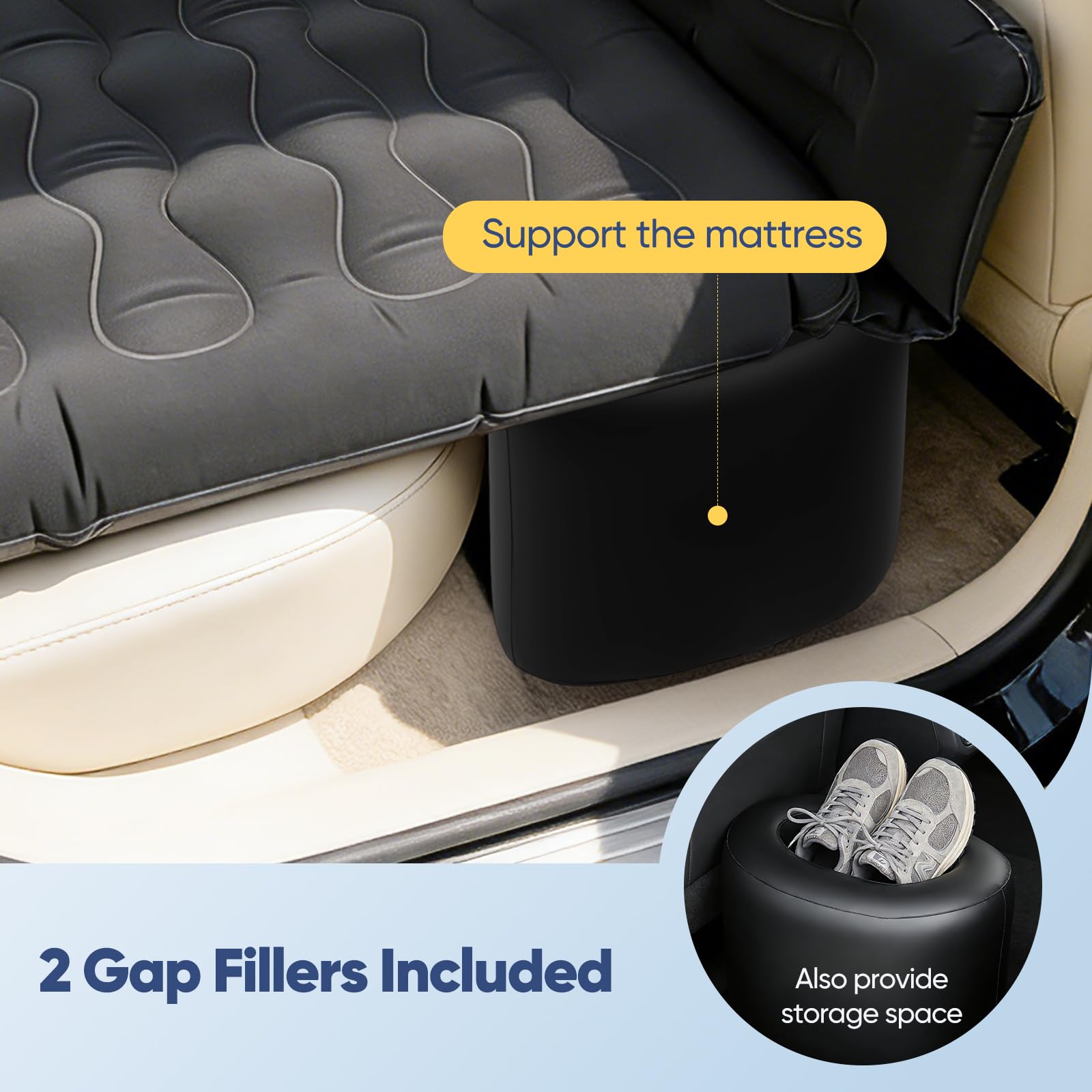 Luftmatratze für Auto, Aufblasbares Bett für Rücksitz, Luftmatratze SUV mit Luftpumpe und Kissen für Reisen, Camping, Outdoor-Aktivitäten(Version Rücksitzbank)