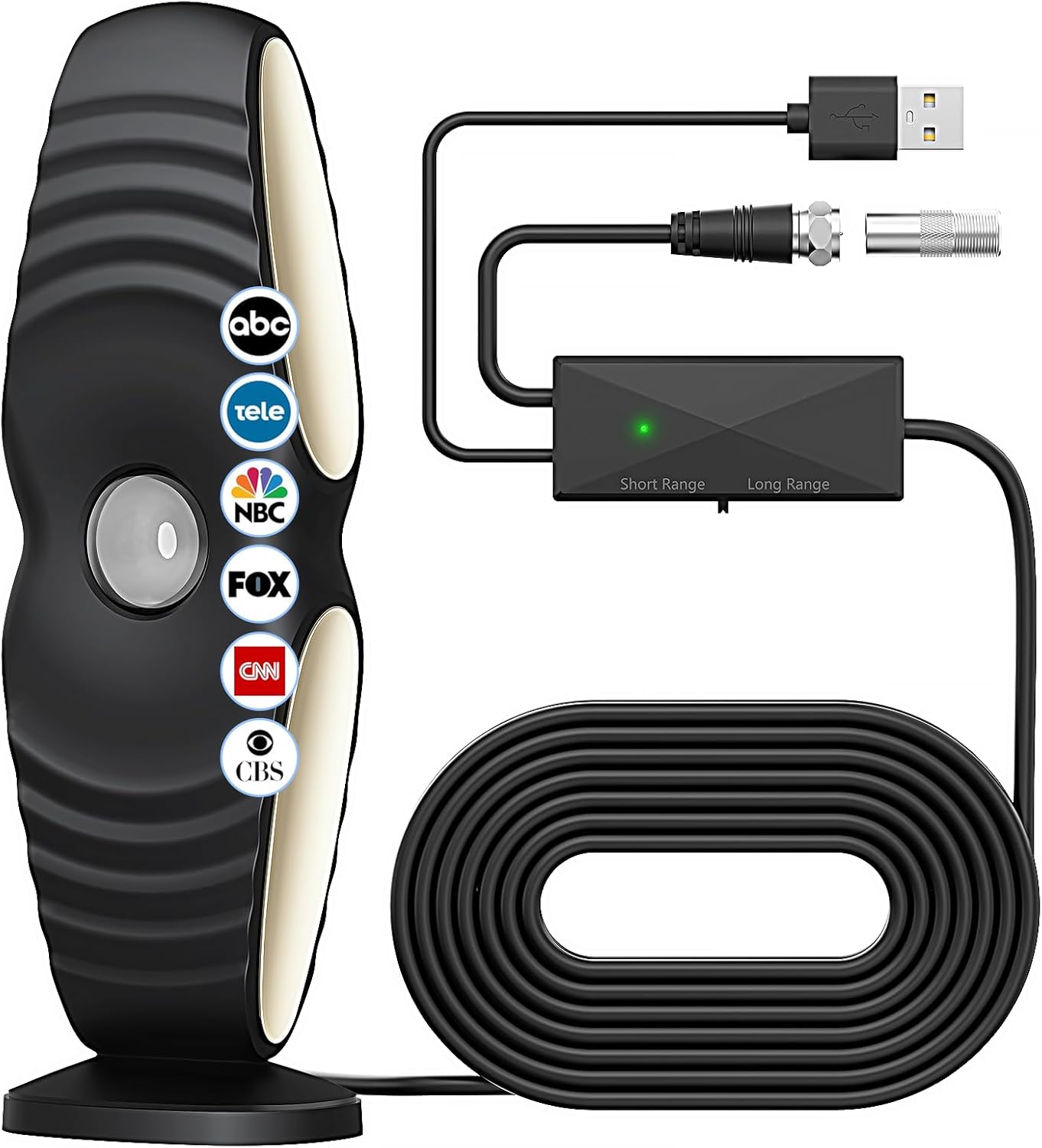 2025 TV Antenna for Smart TV Indoor for Local Channels HD Digital Antenna Outdoor Long Range Reception with Amplifier Signal Booster Supports 4K 1080p HD