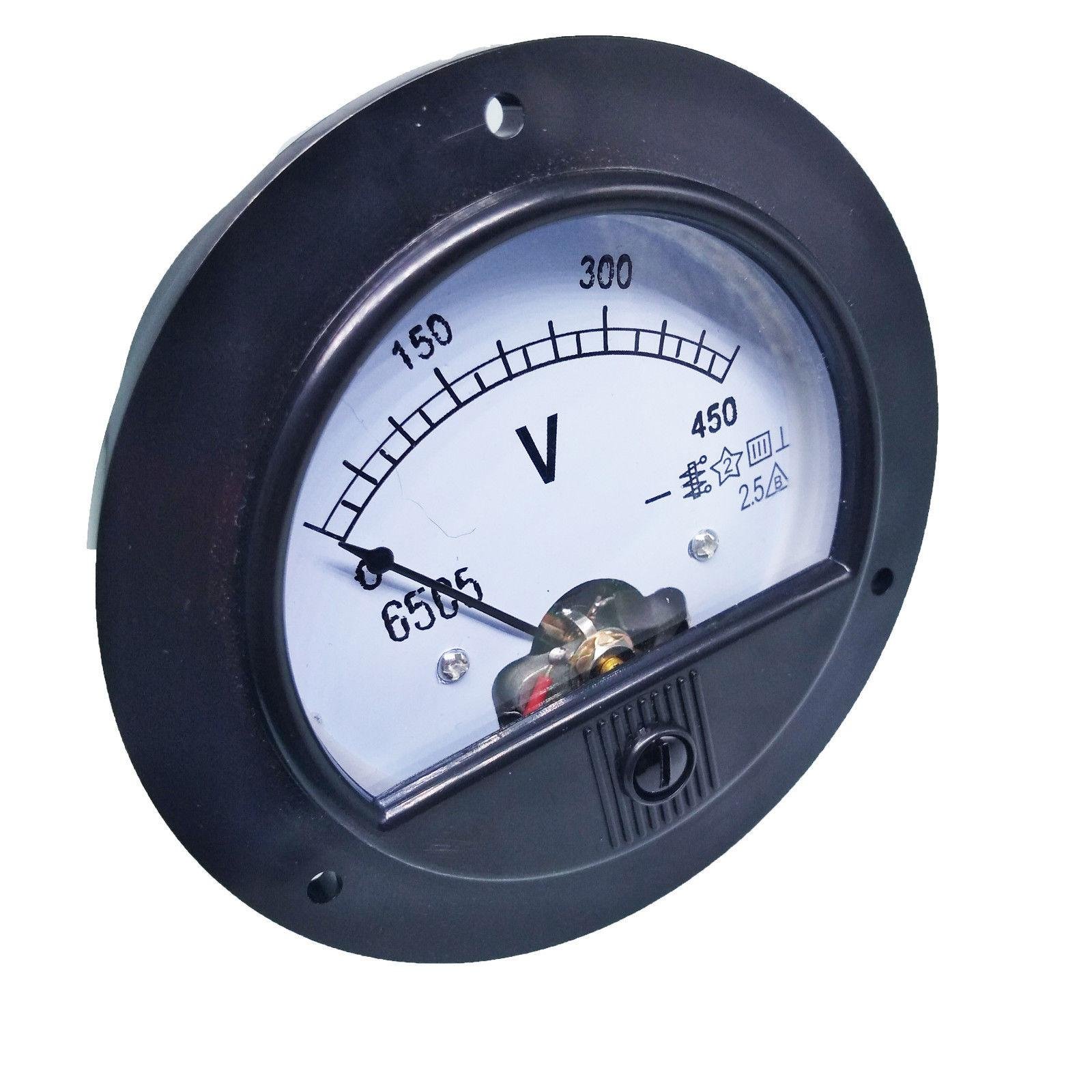 DC 0-450V Round Analog Volt Pointer Needle Panel Meter Voltmeter