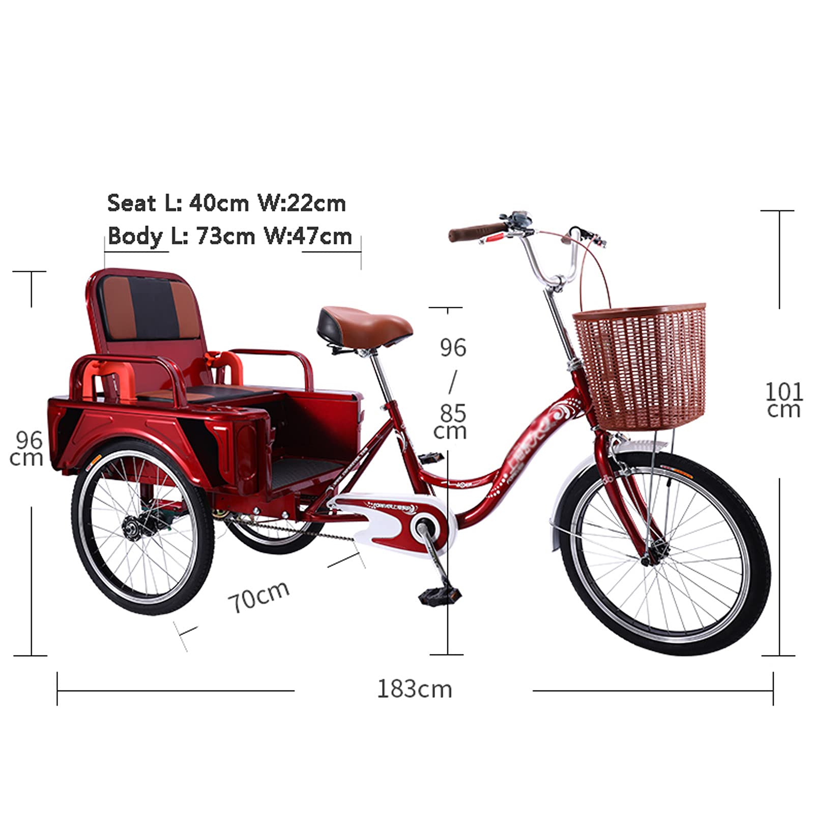 Amazon.co.jp: 三輪自転車、大人用三輪車 3輪自転車 20インチ