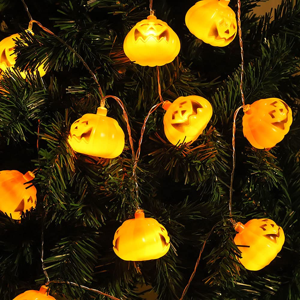 Guirlande citrouille LED Halloween 5m 50 lampes à pile intérieur
