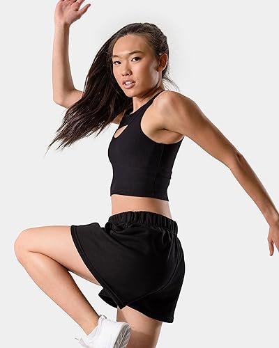 Miniatura 2 de Kamo Fitness CozyTec Pantalones Cortos de Sudadera para Mujer de Cintura Alta para Descanso Cómodos Casuales de Algodón con Bolsillos, Negro, Mediana