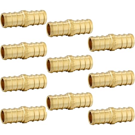 Pack Of 50) EFIELD Pex Barb Crimp 1/2 Inch Elbow Brass Plumbing Fittings For Pex