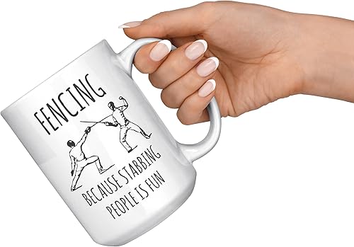 Miniatura 8 de Taza de esgrima divertida, esgrima porque apuñalar a la gente es divertida, taza de café de esgrima
