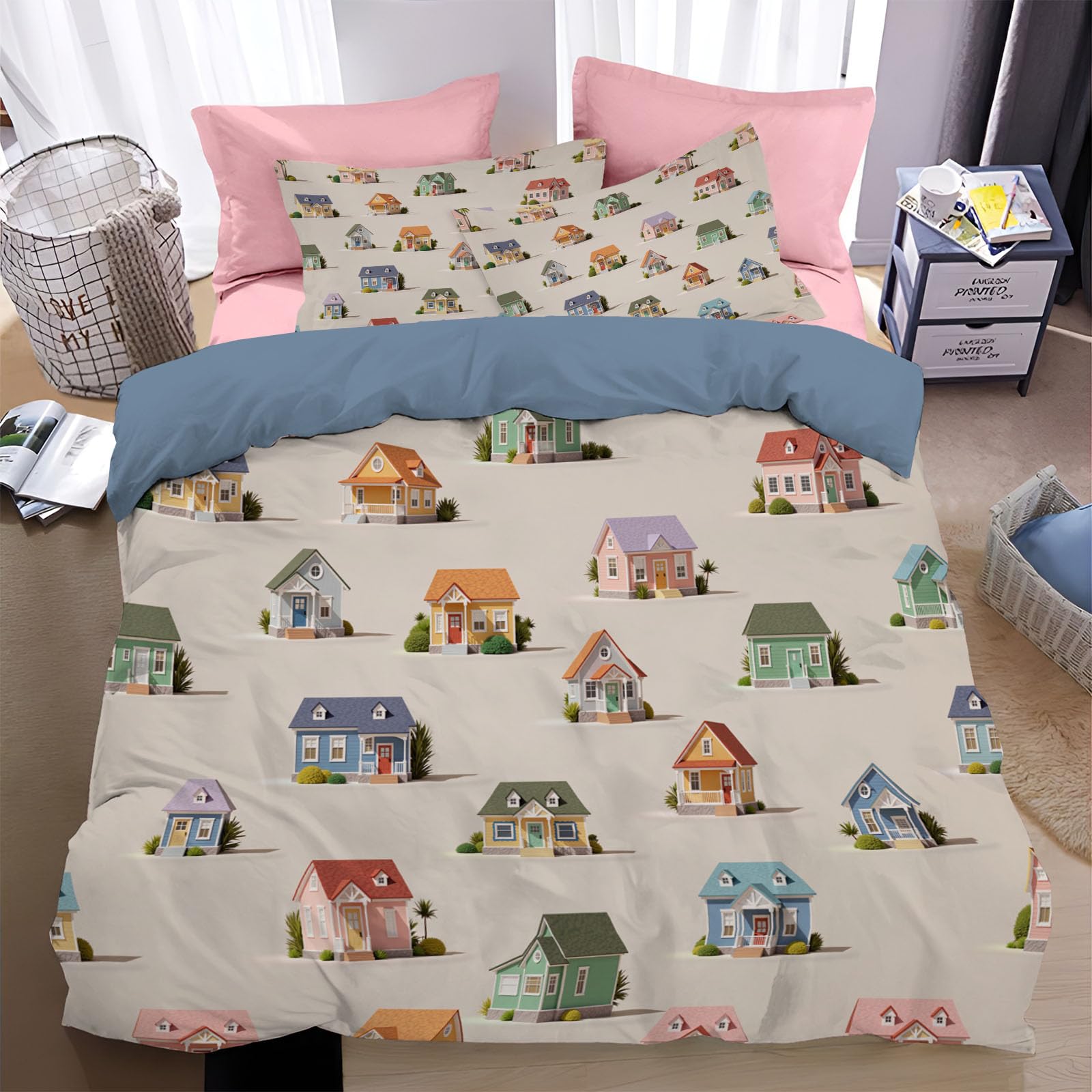Housse de couette 240x260 cm style dessin animé coloré pour illuminer la chambre parentale