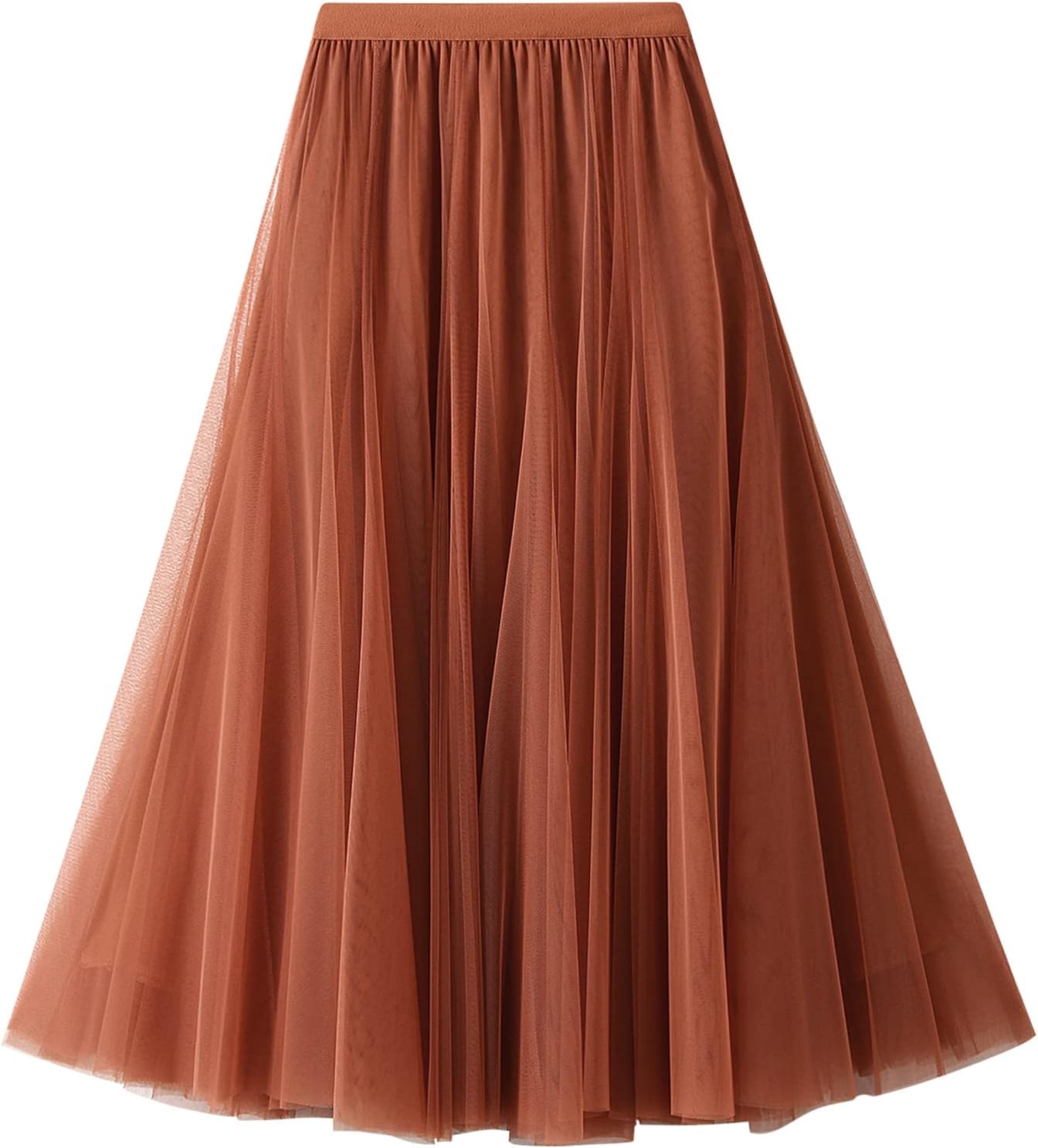 Tulle Skirts for Women Pleated Layered Tutu Skirt Ladies Elegant Flowy Long Skirts Bridesmaid Wedding Midi Skirt - Image 5