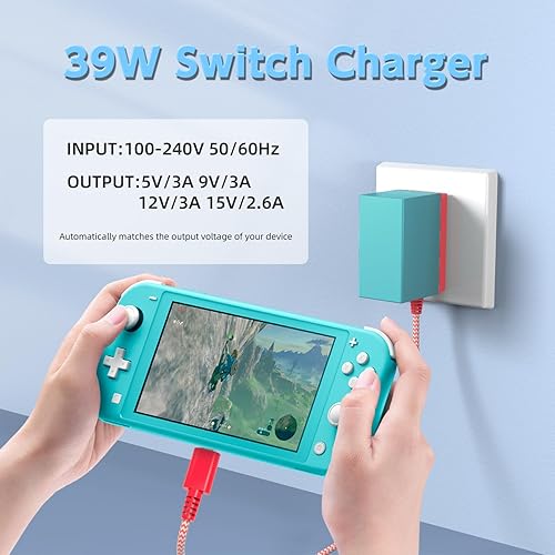 Miniatura 2 de Switch Charger Compatible with Nintendo, AC Adapter Power Supply Switch LiteOLEDPro ControllerSteam Deck, Support TV Dock Mode 39W USB C Fast