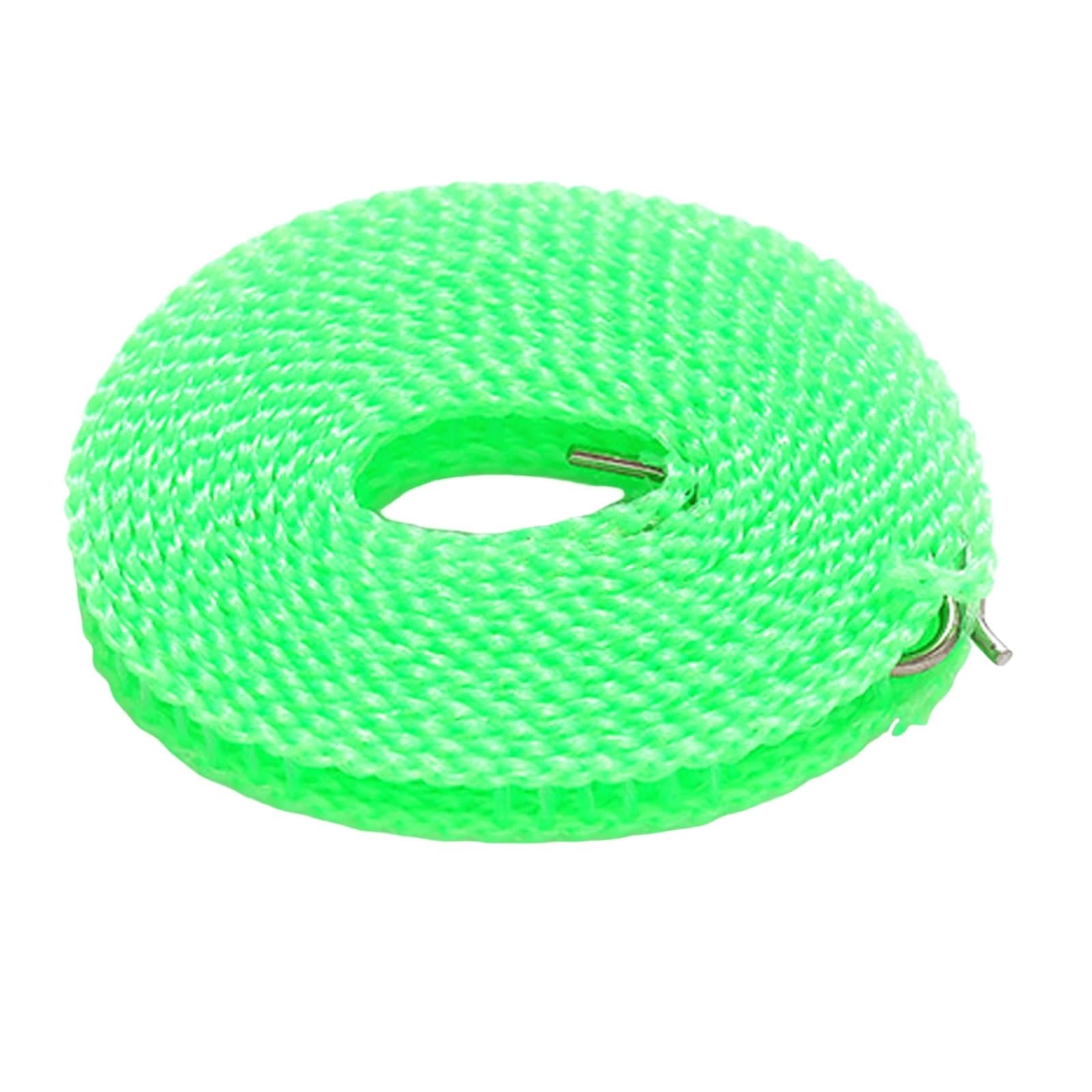 Outdoor Washing Line, Nylon Retractable Clothesline Multicolor 3-10M(Green,10M)