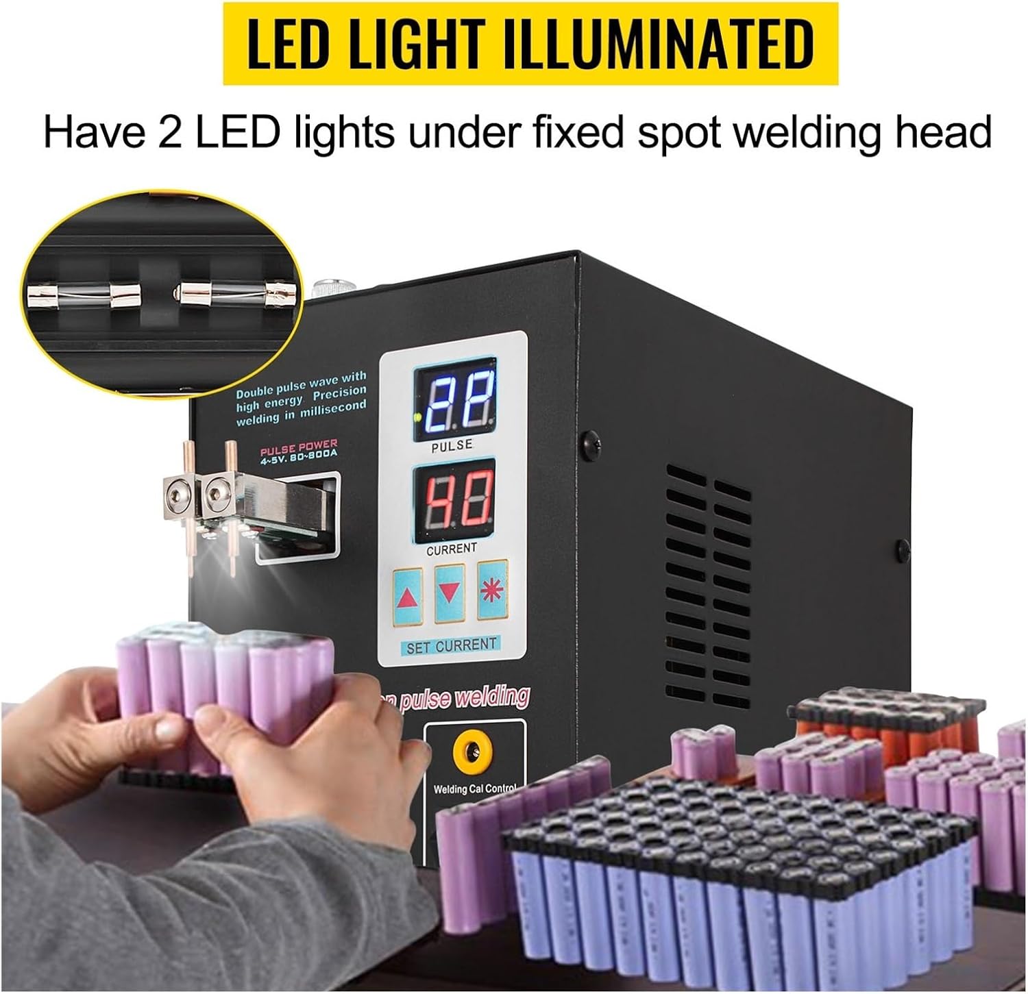 737G Spot Welder Automatic Welding Machine for 18650 Lithium Battery Pack 1.5KW LED Illumination Double Pulse for Industry