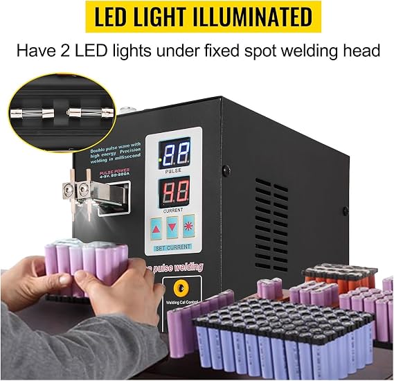 737G Spot Welder Automatic Welding Machine for 18650 Lithium Battery Pack 1.5KW LED Illumination Double Pulse for Industry
