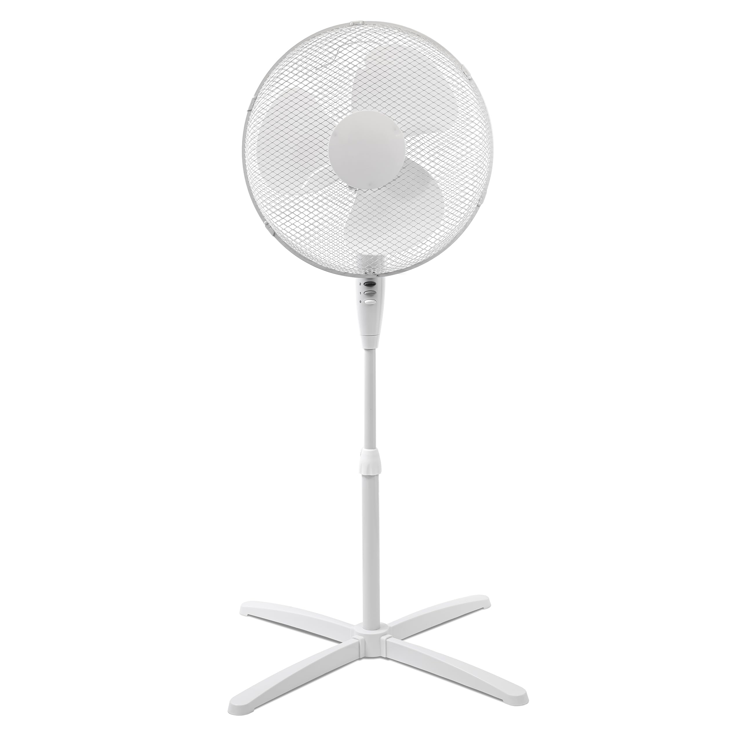 ito electronics ito Standventilator 40 cm Durchmesser weiß-oszillierend + 3 Geschwindigkeiten einstellbare Höhe/Verstellbarer Neigungswinkel, 40 x 14 x 125 cm