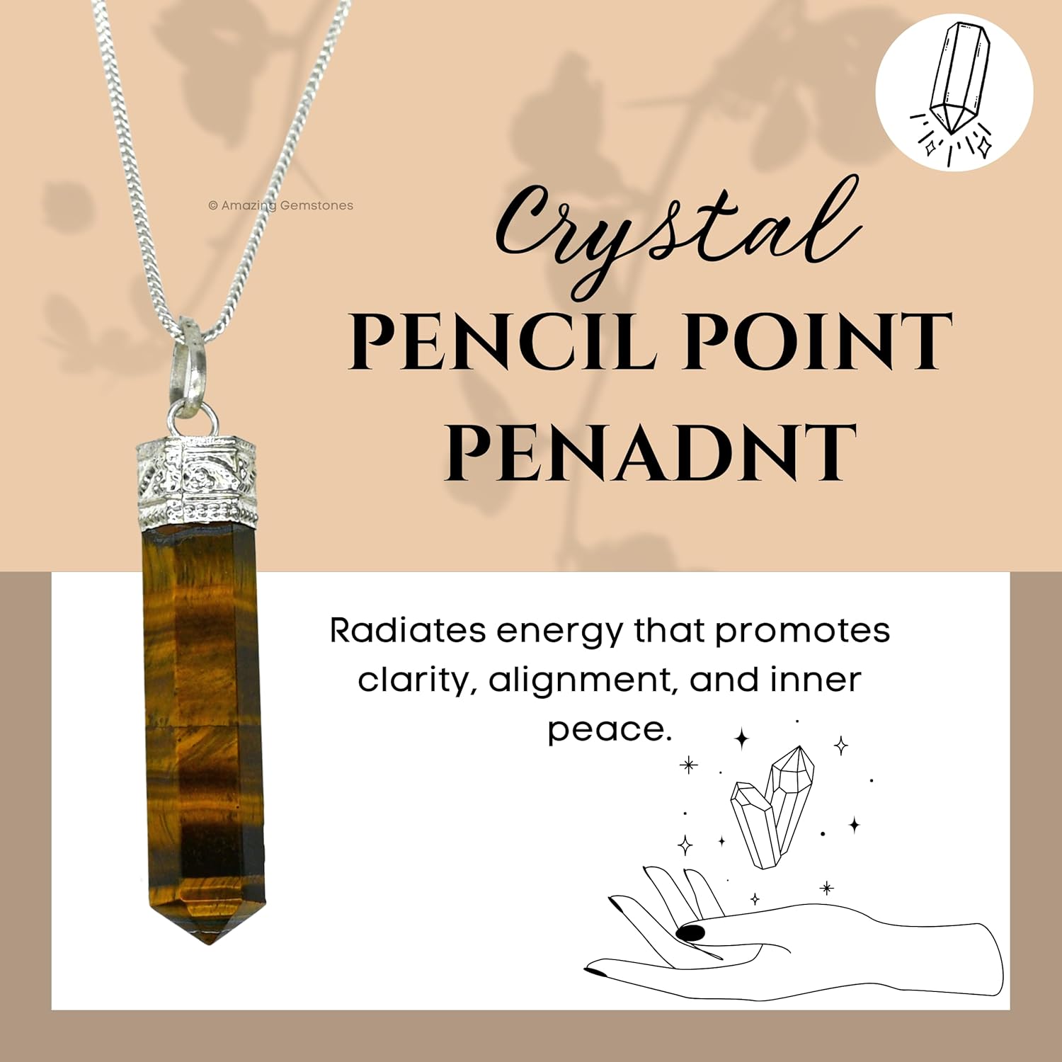Amazing Gemstone Pack of 11 Crystal Necklace Points Healing Stones - Wholesale Bulk Crystals Pendant Necklace of Natural Stone for Protection, Chakra Balancing and Crystal Healing