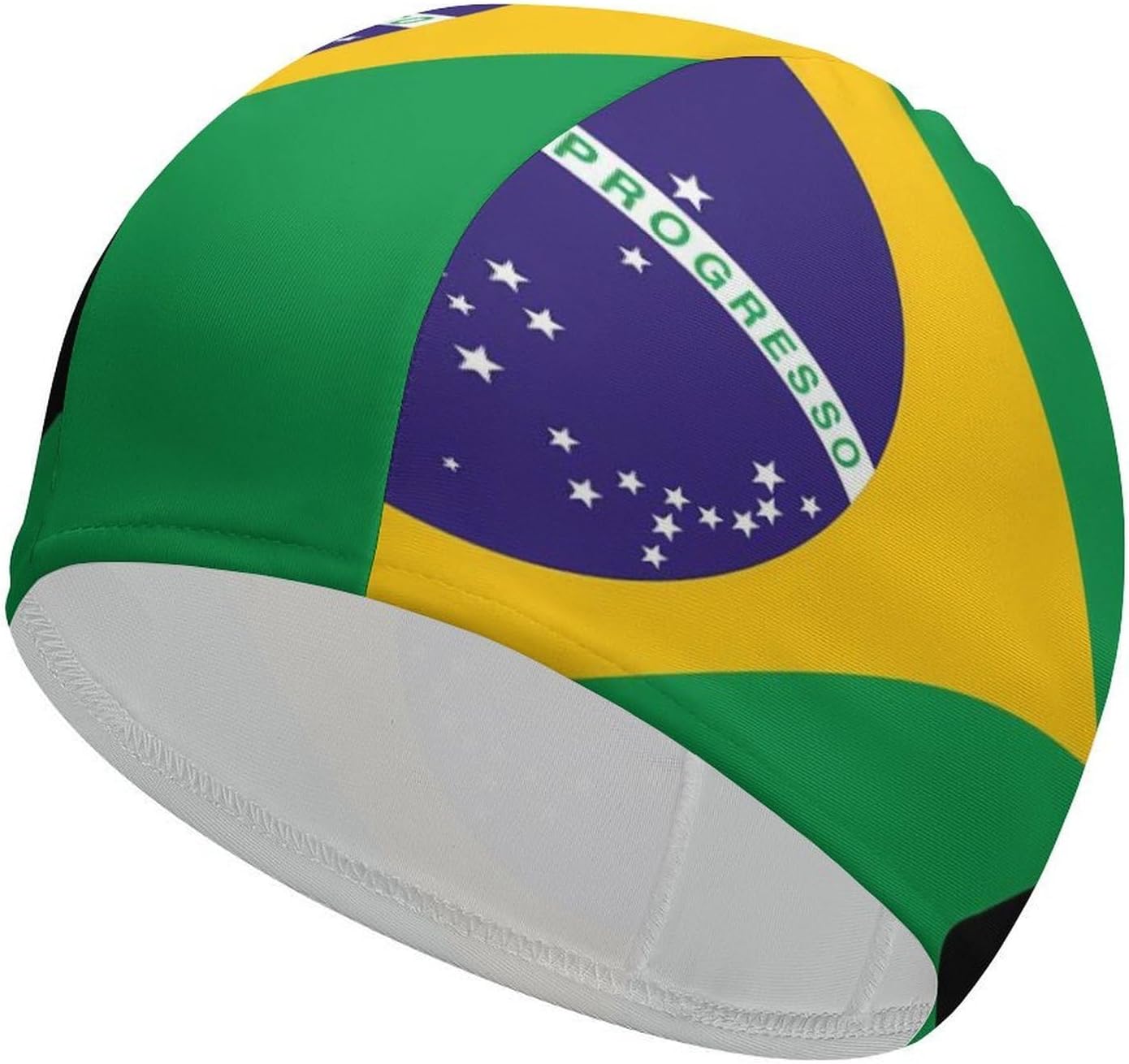 Brazil Jiu-Jitsu Brazilian Flag Womens Swim Cap for Men Adult Swimming Hat Curly Short Medium Long Hair