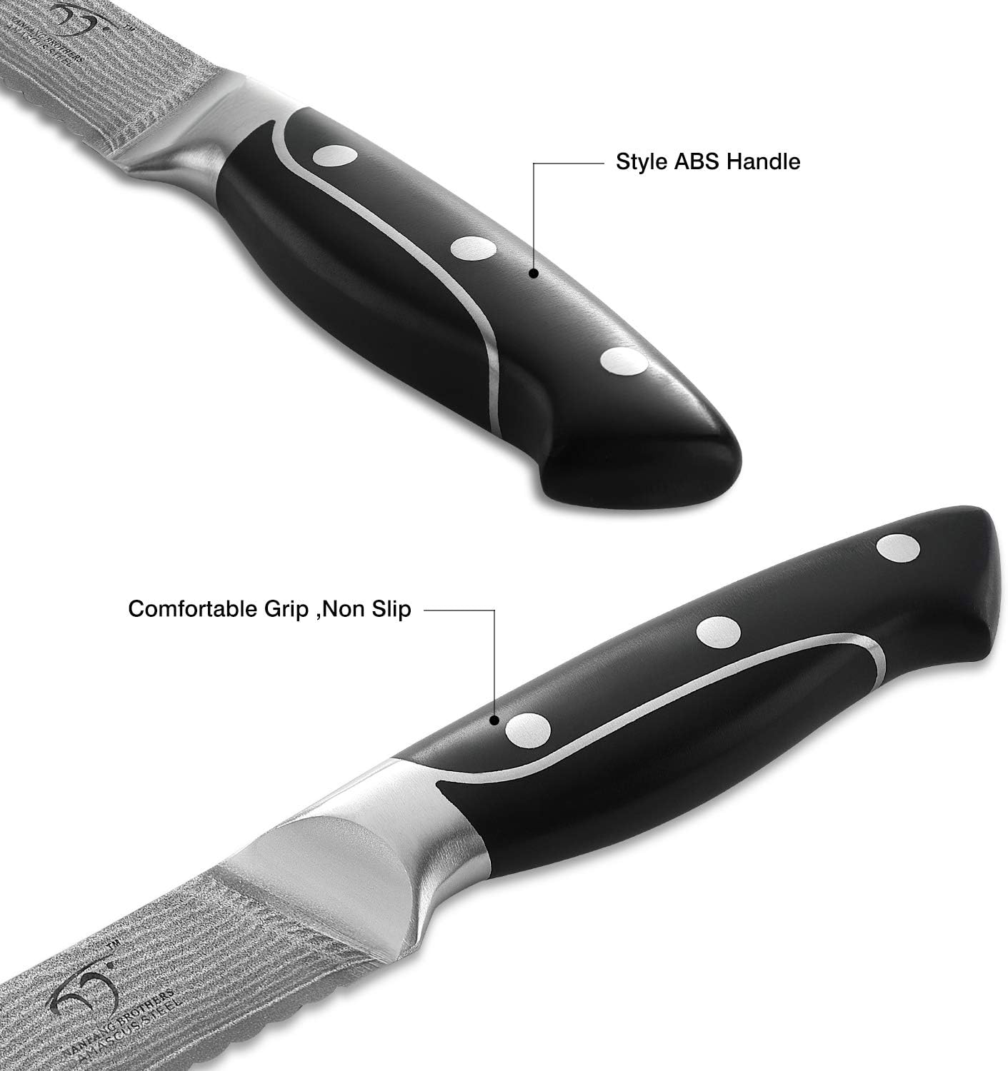 Serrated Bread Knife 8 Inch, XingRui Series Professional Kitchen Knife Forged with VG10 Super Steel 67-Layer Damascus, Non-slip ABS Ergonomic Triple Rivet Handle, Razor Sharp Lightweight Multipurpose