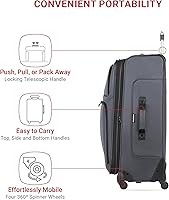 Vista 154 de SwissGear - Equipaje suave expandible Sion con ruedas, Negro