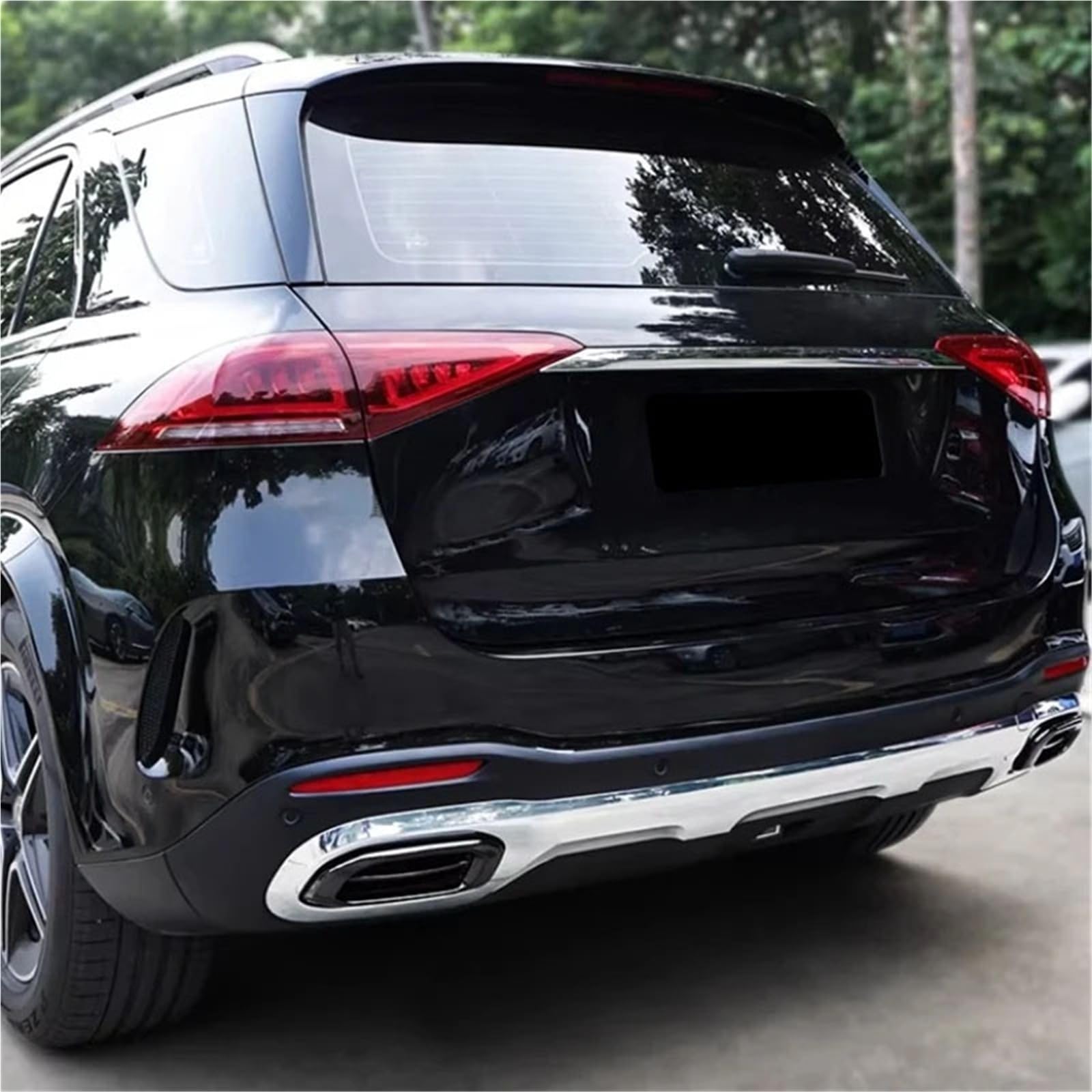 2 Sztuk Car Styling Końcówka Tłumika Rury Wydechowej Tylna Pokrywa Gardła Kompatybilny Z GLE GLS Klasa W167 V167 X167 2020 + Akcesoria(Black)