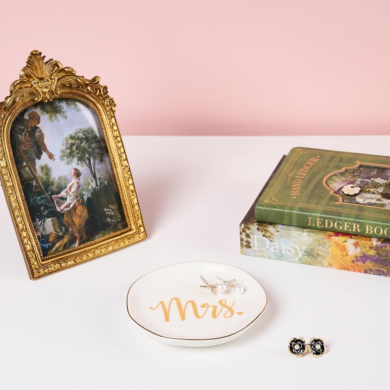 Spegiffu Mrs. Ring Dish Holder Engagement Gifts for Bride Future Mrs. Gift image 3