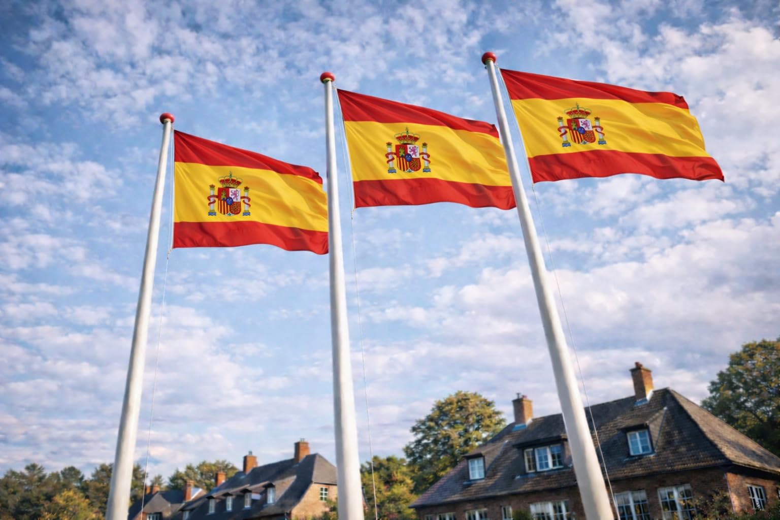 Bandera España, 100 x 150 cm con ojales: tela para banderas navales, 160 g/m²; resistente y apta para todo tipo de condiciones climáticas