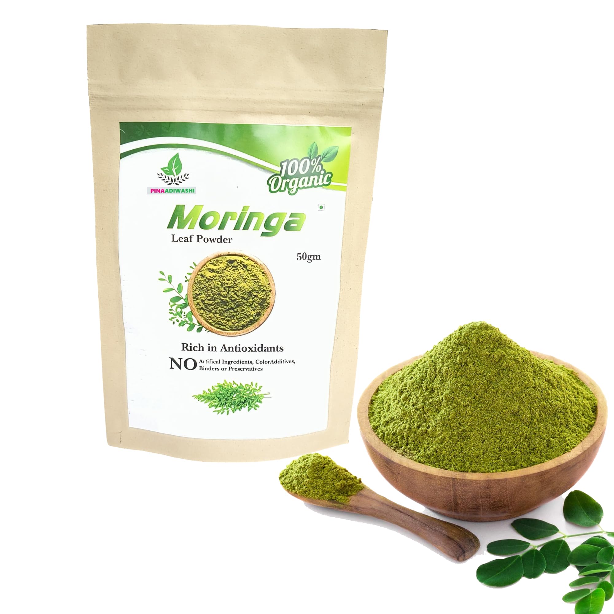 PINAADIWASHI Natural Organic Moringa Leaf Powder | Drumstick Leaf Powder | Ayurvedic Support For Holistic Wellness | Herbal Supplement | Rich In Antioxidants | For Digestion, Energy, Immunity, Weight Loss - 50g (B0DG27F5CY) Amazon Price History, Amazon Price Tracker