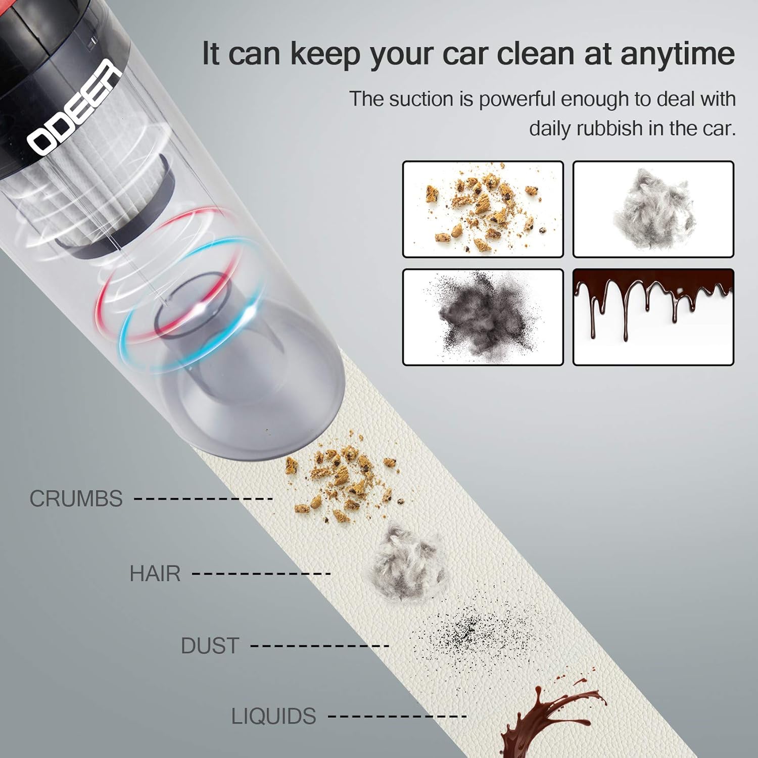 Car Vacuum Cleaner - High Power Portable Handheld 12v Wet Dry Corded Vacuum for Car Detailing/Interior, Auto Accessories Kit for Men/Women : Automotive