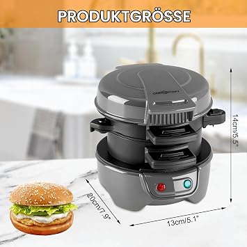 Sandwich Toaster Burger Maker Efficient Non-Stick Heating Plates Egg