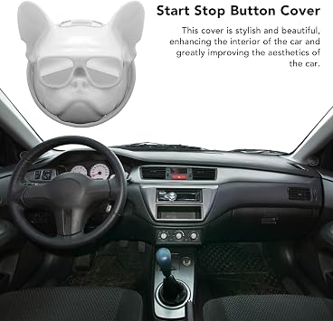 Auto Startknopf Abdeckung,Push Start Button Cover,Car Engine Start Stop Button Protective Cover Cute Shape Auto Interior Ignition Accessories Universal for Vehicle(White)