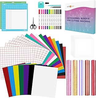 HTVRONT Accessories Bundle for Cricut Maker 3 Accessories and All Explore Air- 69pcs Craft Starter Beginners Set for Cricut Explore Air 2 Accessories,Include Cut Mat, Vinyl, Transfer Tape and So on