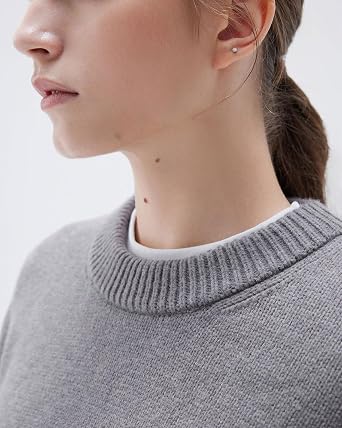 SUUKSESS Women Cashmere Blend Oversized Crew Neck Long Sleeve Pullover Sweaters