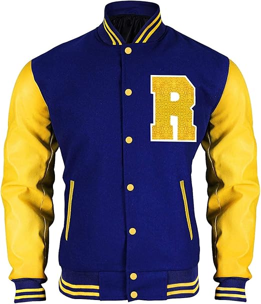 blue yellow varsity jacket