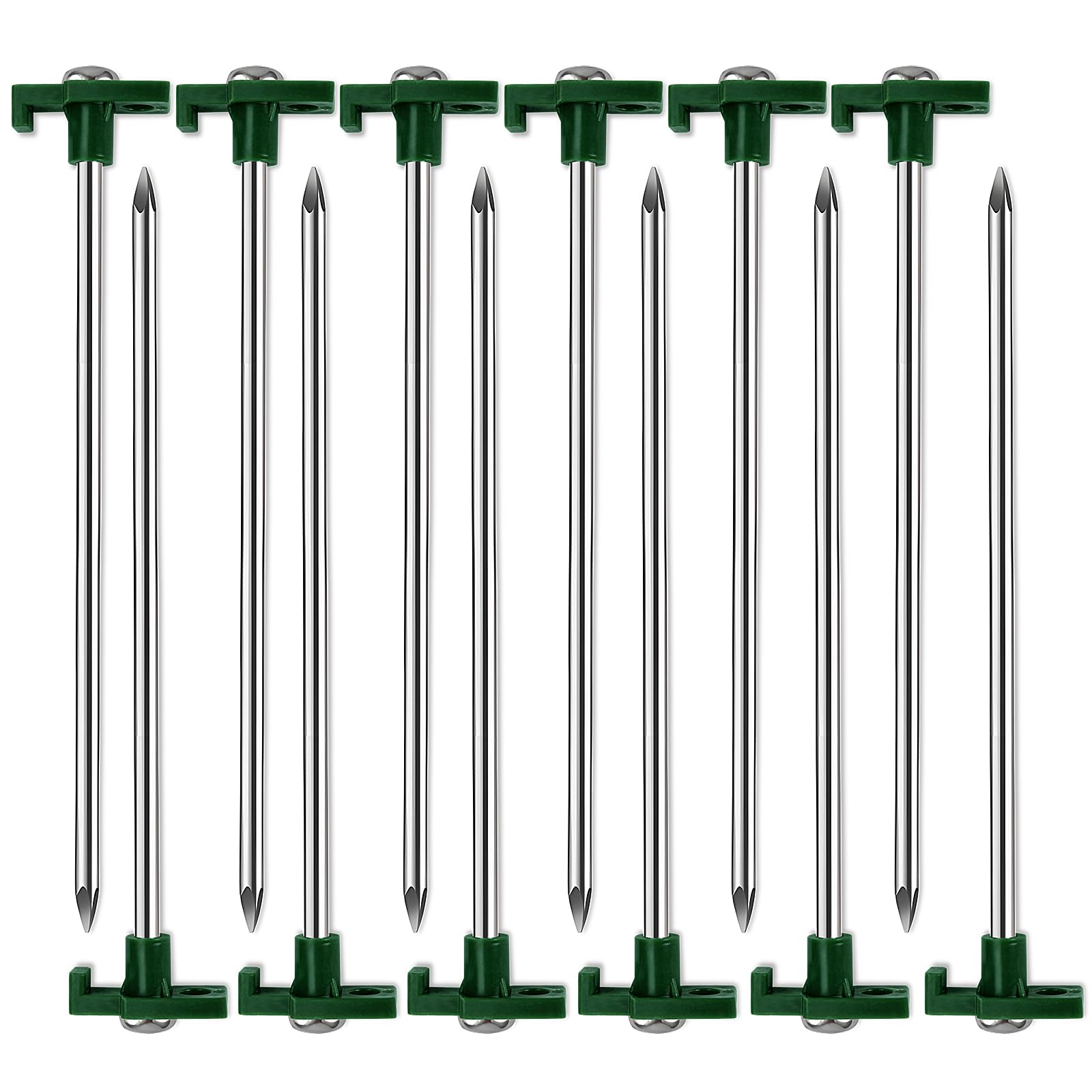 Paquete de 8 estacas para tienda de campaña, estacas galvanizadas no oxidadas para tienda de campaña, estacas de suelo resistentes de 7.1 pulgadas, anclajes de toldo, naranja para senderismo
