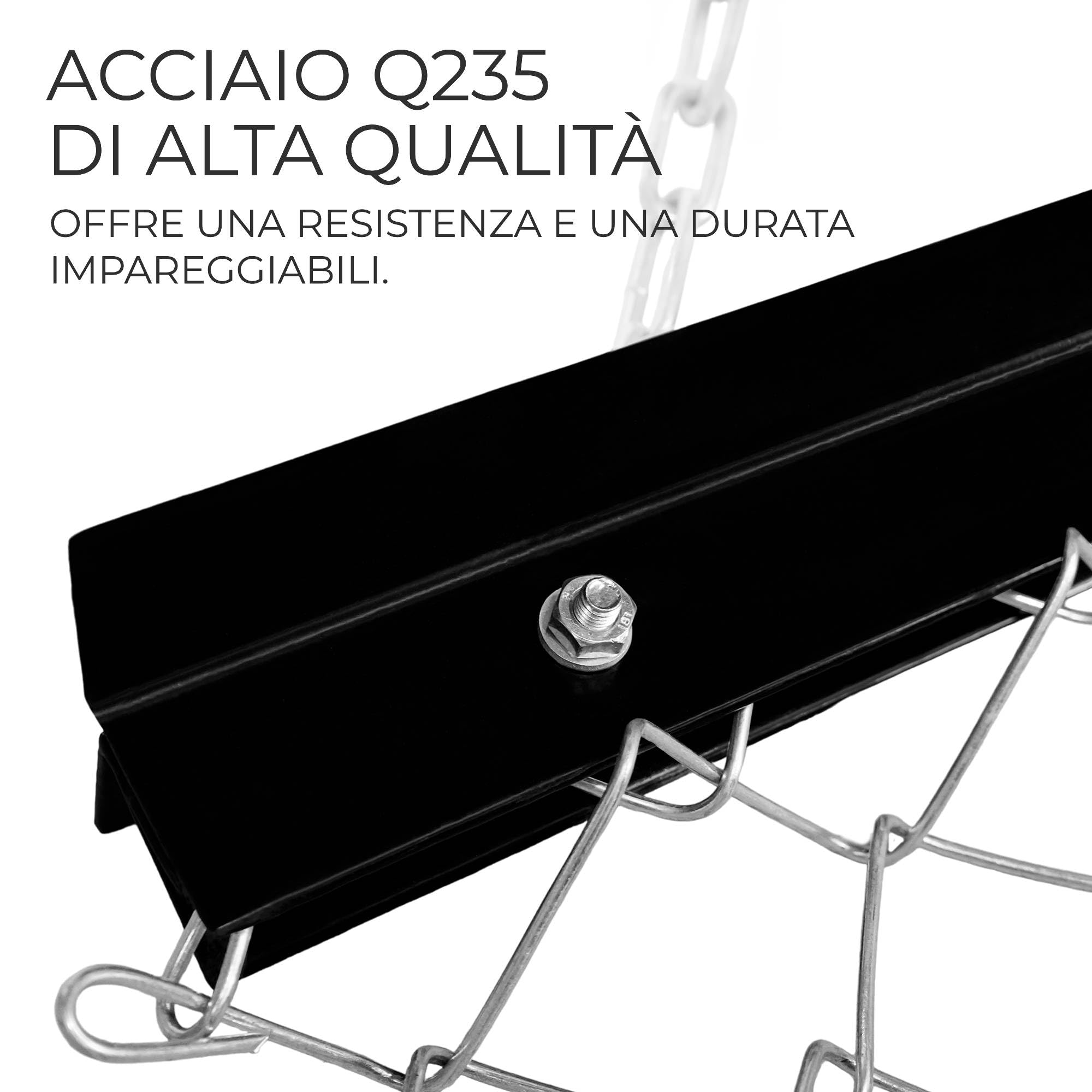 Monster Shop Aratro a traino 120cm di larghezza x 150cm di lunghezza Erpice 2,4 m Catena con ganci rapidi per trattori ATV Rastrello livellamento acciaio 3mm spessore regolabile Agricoltura Campi