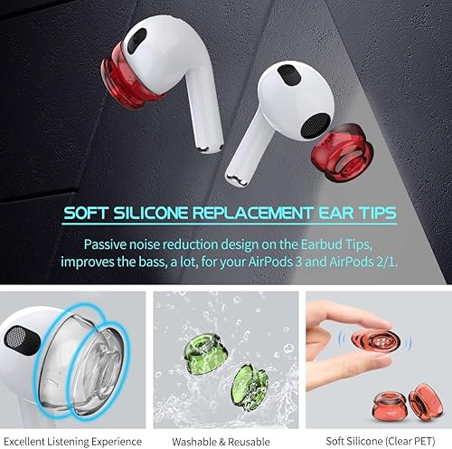 Miniatura 4 de 5 pares de fundas para auriculares AirPods (silicona suave), compatibles con AirPods 3, 2 y 1