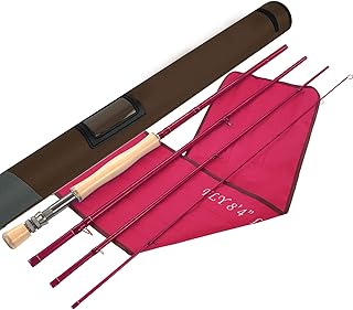 Aventik S-Glass フライフィッシングロッド 6-8tf 1/2/3/4/5/8wt 超軽量 クラシック ミディアムファストアクション スーパーファイバーグラス フライロッド レッド オレンジ ブラウン イエロー グリーン キャリーケース付き